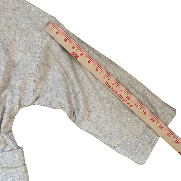 Zara Oversized Linen Blend Button Front Jacket Women's Size Small Cream Work - Picture 5 of 5